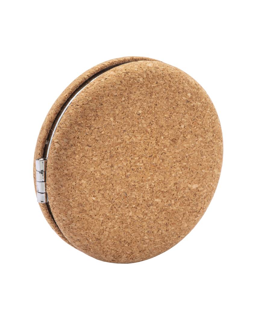 Specchietto doppio in sughero, a due ingrandimenti