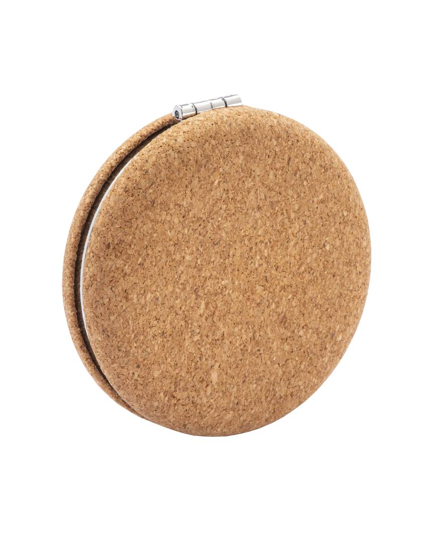 Specchietto doppio in sughero, a due ingrandimenti