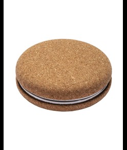 Specchietto doppio in sughero, a due ingrandimenti