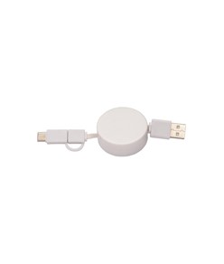 Cavo retrattile in bambù con adattatore USB-type C/lightning/microUSB . Cavo retrattile in bambù con adattatore USB-type C/lightning/microUSB .