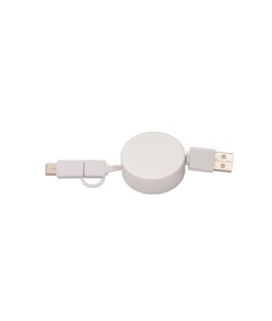 Cavo retrattile in bambù con adattatore USB-type C/lightning/microUSB . Cavo retrattile in bambù con adattatore USB-type C/lightning/microUSB .
