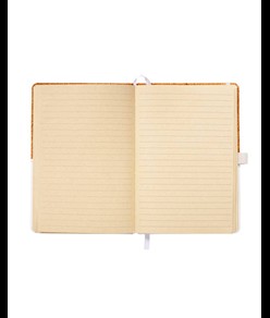 Quaderno in sughero e PU, fogli a righe 80 pag. da 70 gr. in color avorio.