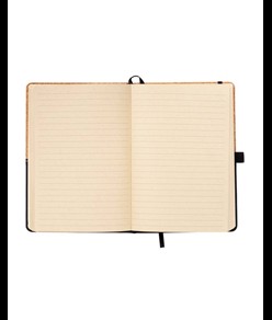 Quaderno in sughero e PU, fogli a righe 80 pag. da 70 gr. in color avorio.