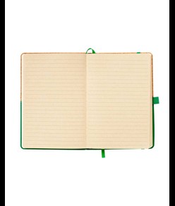 Quaderno in sughero e PU, fogli a righe 80 pag. da 70 gr. in color avorio.