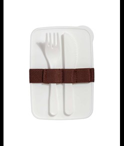 Porta pranzo in PP, con posate incluse.