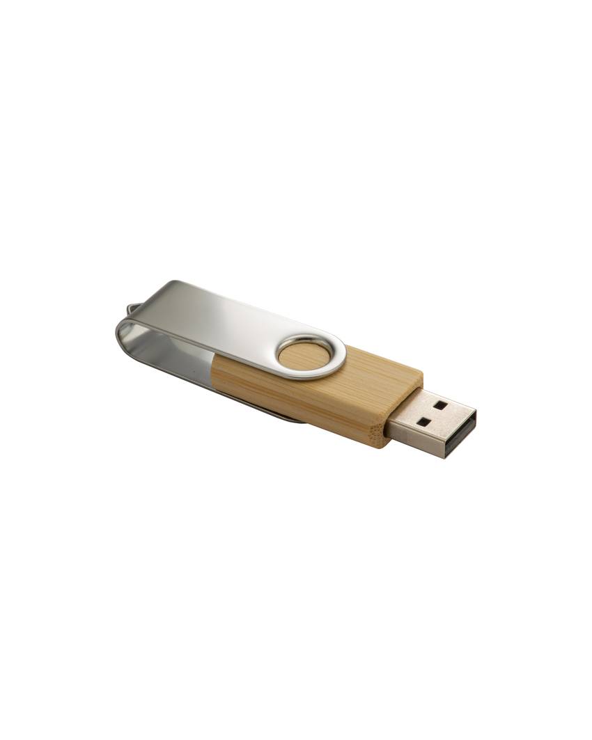 Chiavetta USB 4 Gb girevole in Bambù/Metallo