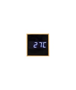 Orologio sveglia e display temperatura a LED bianco, in bambù Orologio sveglia e display temperatura a LED bianco, in bambù