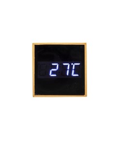 Orologio sveglia e display temperatura a LED bianco, in bambù Orologio sveglia e display temperatura a LED bianco, in bambù