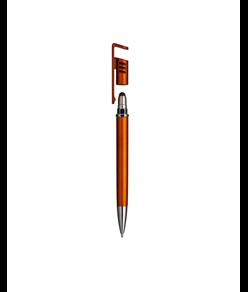 Penna twist in plastica con fusto metallizzato, stand portacellulare