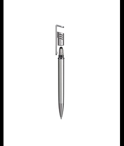 Penna twist in plastica con fusto metallizzato, stand portacellulare