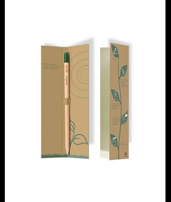 astuccio per matita Sprout con infografica in italiano, inglese e francese