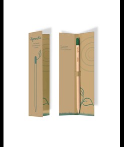 astuccio per matita Sprout con infografica in italiano, inglese e francese