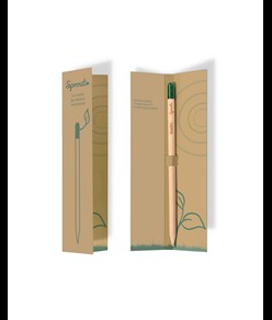 astuccio per matita Sprout con infografica in italiano, inglese e francese