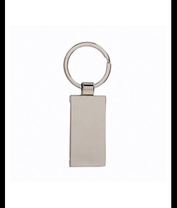 Portachiavi in metallo rettangolare, con particolare frontale in legno