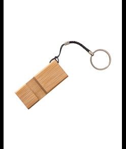 Portachiavi rettangolare in bambù con stand portacellulare