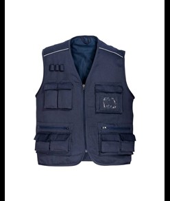 Gilet multi tasche in polycotton, chiusura a zip, 5 tasche frontali