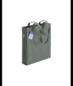 Shopper carbon neutral in cotone riciclato 280 g/m2, manici lunghi e soffietto Handle