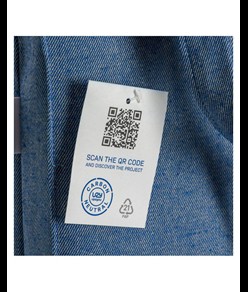 Shopper carbon neutral in cotone riciclato 280 g/m2, manici lunghi e soffietto Handle