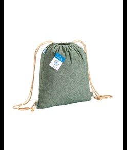 Zainetto carbon neutral in cotone riciclato effetto melange 280 gr/m2 con chiusura a stroz Handle