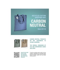 Zainetto carbon neutral in cotone riciclato effetto melange 280 gr/m2 con chiusura a stroz Handle Zainetto carbon neutral in cotone riciclato effetto melange 280 gr/m2 con chiusura a stroz Handle