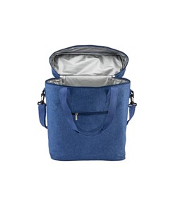 Borsa termica in r-pet melange con interno bianco in PEVA. Borsa termica in r-pet melange con interno bianco in PEVA.