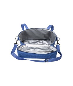 Borsa termica in r-pet melange con interno bianco in PEVA. Borsa termica in r-pet melange con interno bianco in PEVA.