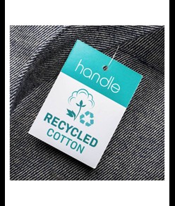 Shopper in cotone riciclato 280 g/m2, manici lunghi e soffietto Handle