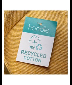 Shopper in cotone riciclato 280 g/m2, manici lunghi e soffietto Handle
