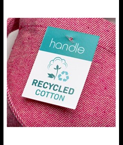 Shopper in cotone riciclato 280 g/m2, manici lunghi e soffietto Handle