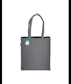 Shopper in cotone riciclato 280 g/m2, manici lunghi e soffietto Handle