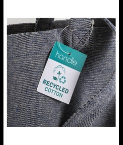 Shopper in cotone riciclato 280 g/m2, manici lunghi e soffietto Handle