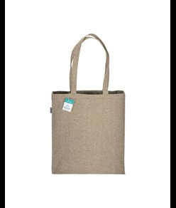 Shopper in cotone riciclato 280 g/m2, manici lunghi e soffietto Handle