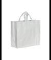 Shopper in PP  riciclato laminato 120g/m2, manici corti e soffietto Handle