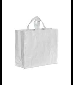 Shopper in PP  riciclato laminato 120g/m2, manici corti e soffietto Handle