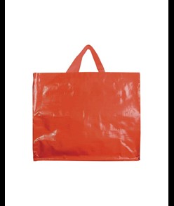 Shopper in PP  riciclato laminato 120g/m2, manici corti e soffietto Handle