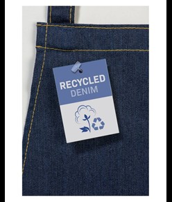 Grembiule in cotone denim riciclato  con tasca frontale