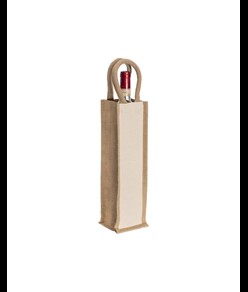 Borsa portabottiglia in juta e cotone da 280 gr/m2, con manici in corda Handle