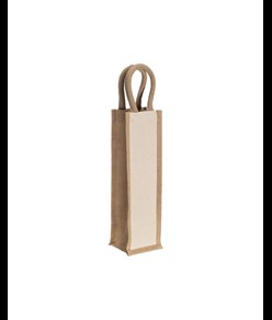 Borsa portabottiglia in juta e cotone da 280 gr/m2, con manici in corda Handle