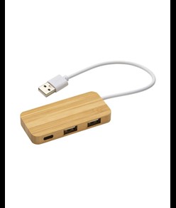 Hub  USB con 2 porte USB A e una porta type C, cavo integrato.