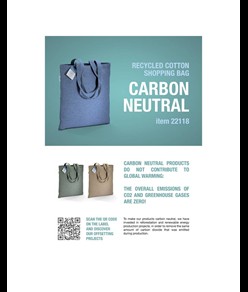 Grembiule carbon neutral in cotone riciclato 280 gr/m2