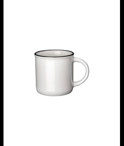 Tazza vintage in ceramica da 240 ml con rivestimento  per sublimazione. e bordo colorato