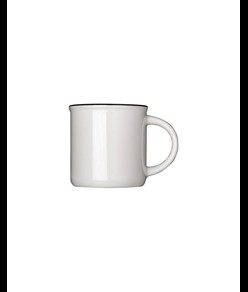 Tazza vintage in ceramica da 240 ml con rivestimento  per sublimazione. e bordo colorato