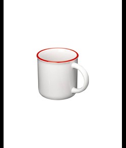 Tazza vintage in ceramica da 240 ml con rivestimento  per sublimazione. e bordo colorato