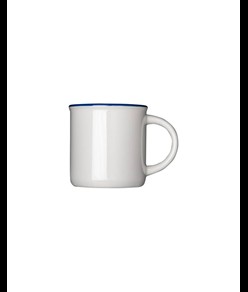 Tazza vintage in ceramica da 240 ml con rivestimento  per sublimazione. e bordo colorato