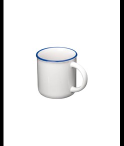 Tazza vintage in ceramica da 240 ml con rivestimento  per sublimazione. e bordo colorato