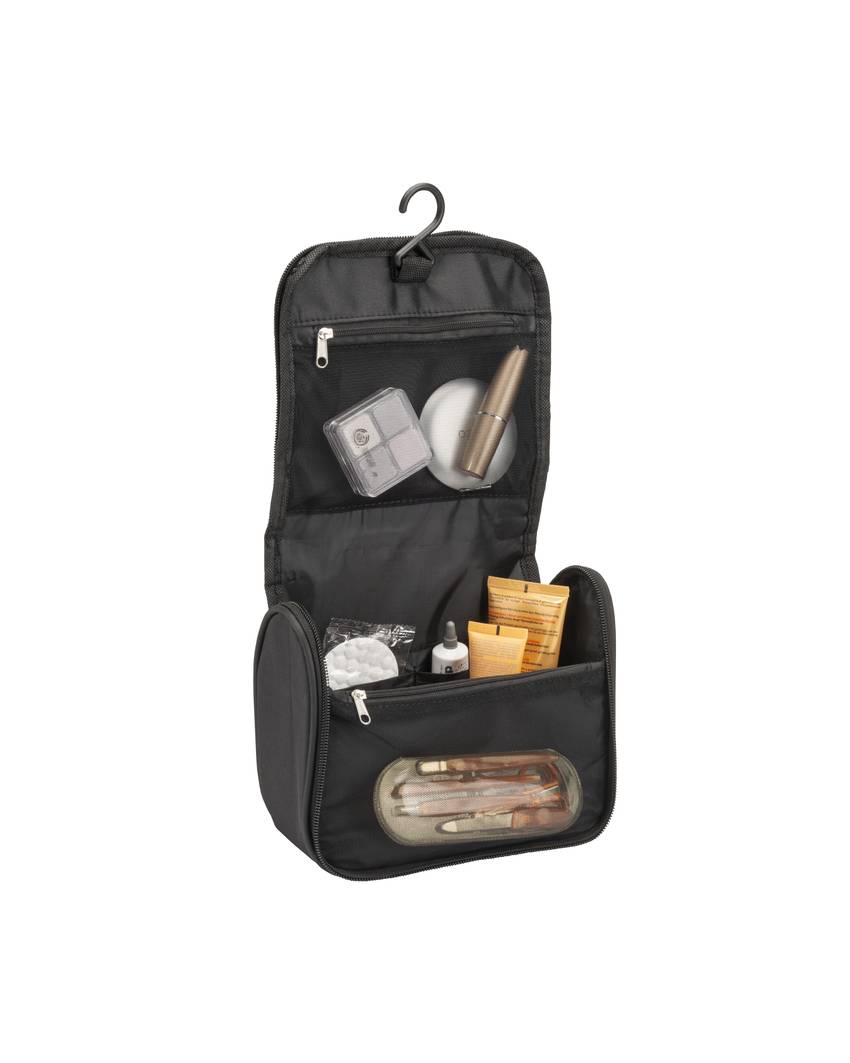 Beauty case in microfibra con zip, ampie tasche interne