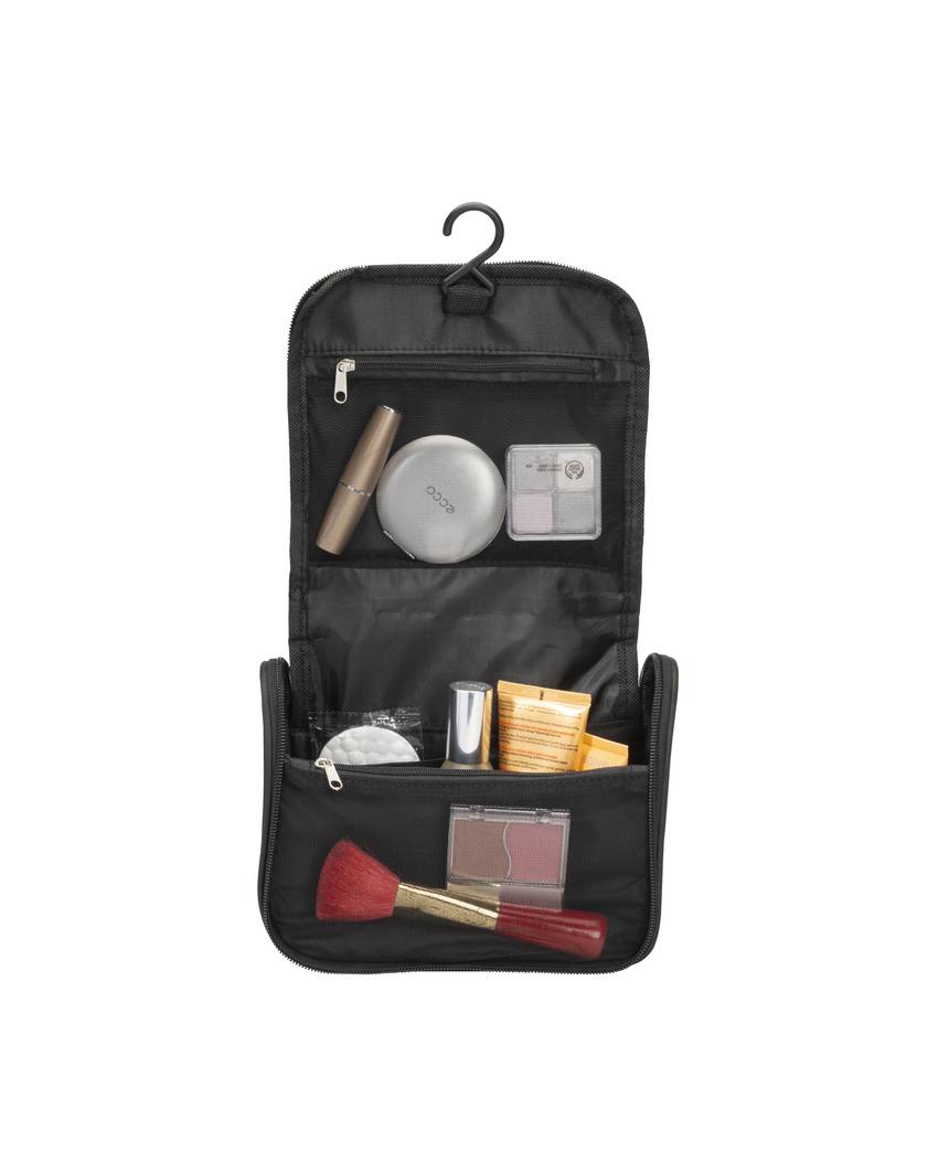 Beauty case in microfibra con zip, ampie tasche interne