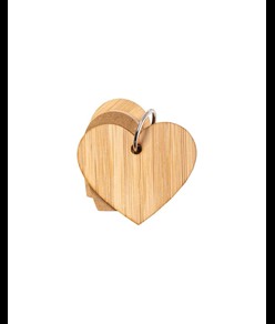 Foglietti adesivi per appunti a forma di cuore (80 pag.), copertina in bambù
