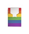Block notes in carta con copertina arcobaleno, foglietti adesivi e penna Block notes in carta con copertina arcobaleno, foglietti adesivi e penna