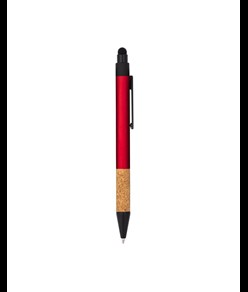 Penna a scatto in alluminio riciclato con impugnatura in sughero e gommino touch